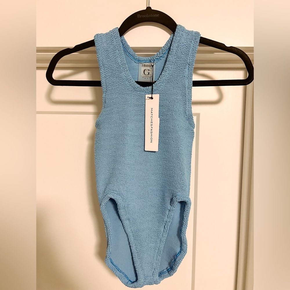 Hunza G Blue One Piece Swimsuit